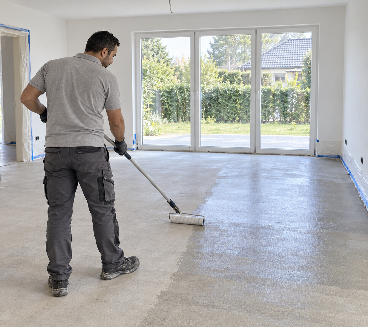 Fliesenarbeiten in einem Wohn- oder Badezimmer